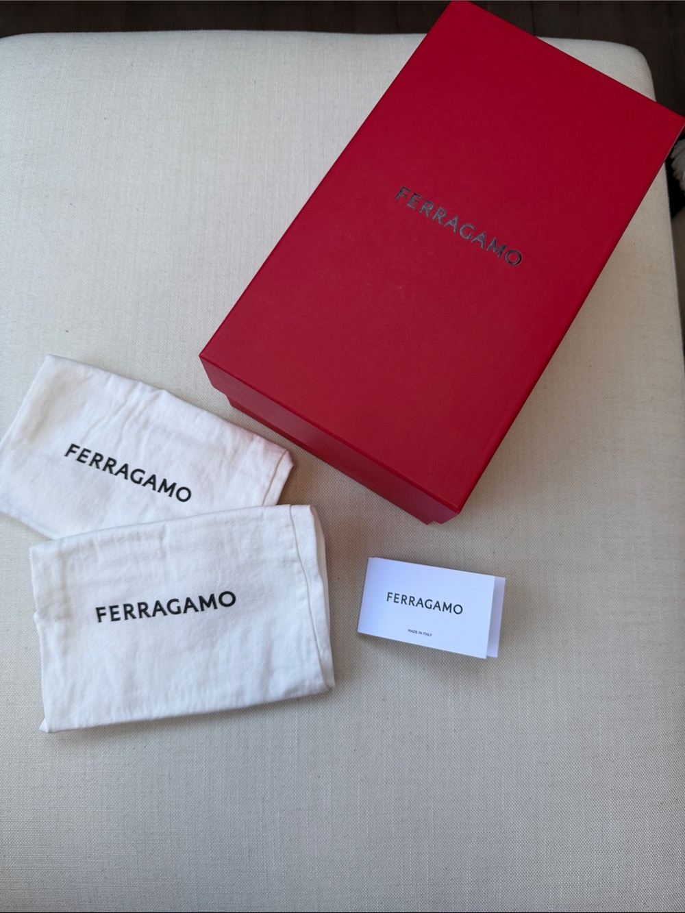 NWOT Ferragamo Shoe Box and Dust Bags